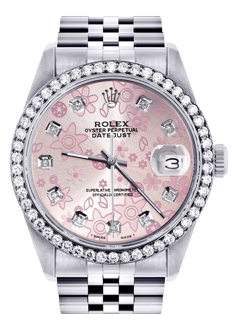 rolex lady datejust pink dial|rolex pink face diamond bezel.